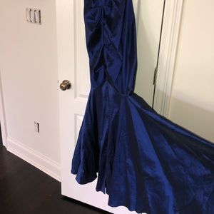 Blue mermaid prom dress
